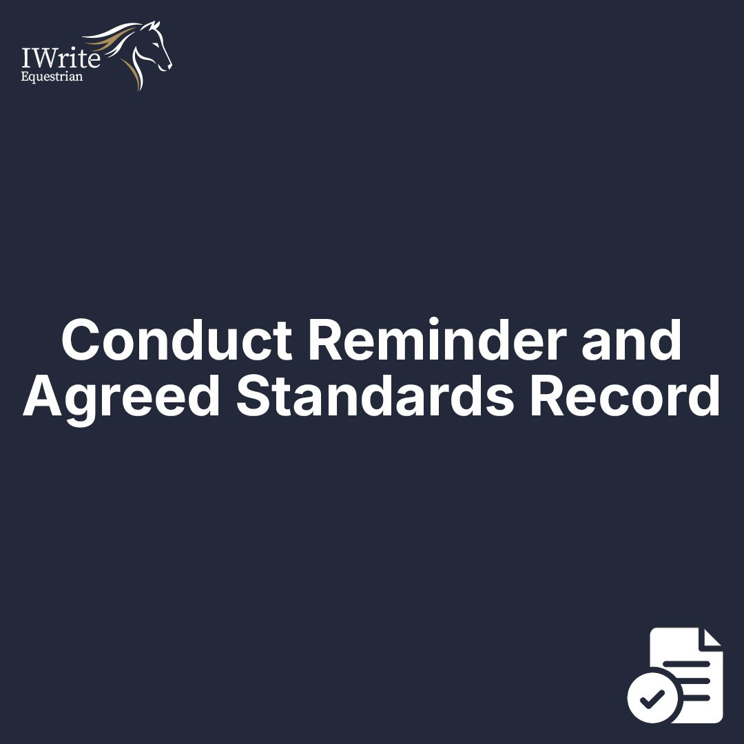 Conduct Reminder and Agreed Standards Record
