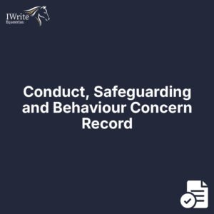Conduct, Safeguarding and Behaviour Concern Record