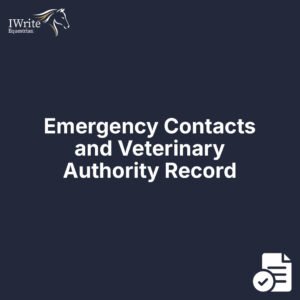 Emergency Contacts and Veterinary Authority Record